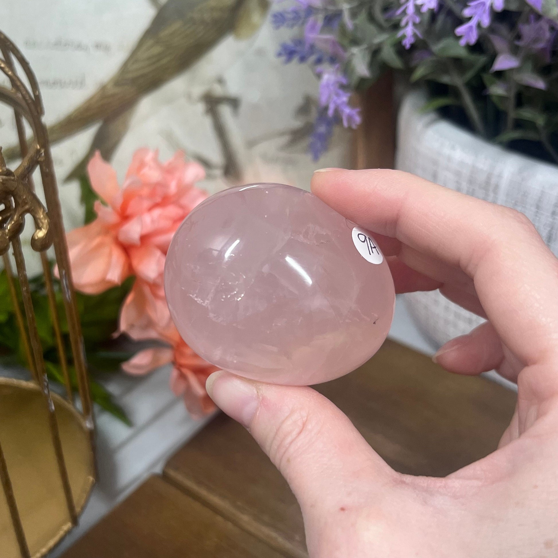 Star Rose Quartz Palm | Rose Quartz Asterism