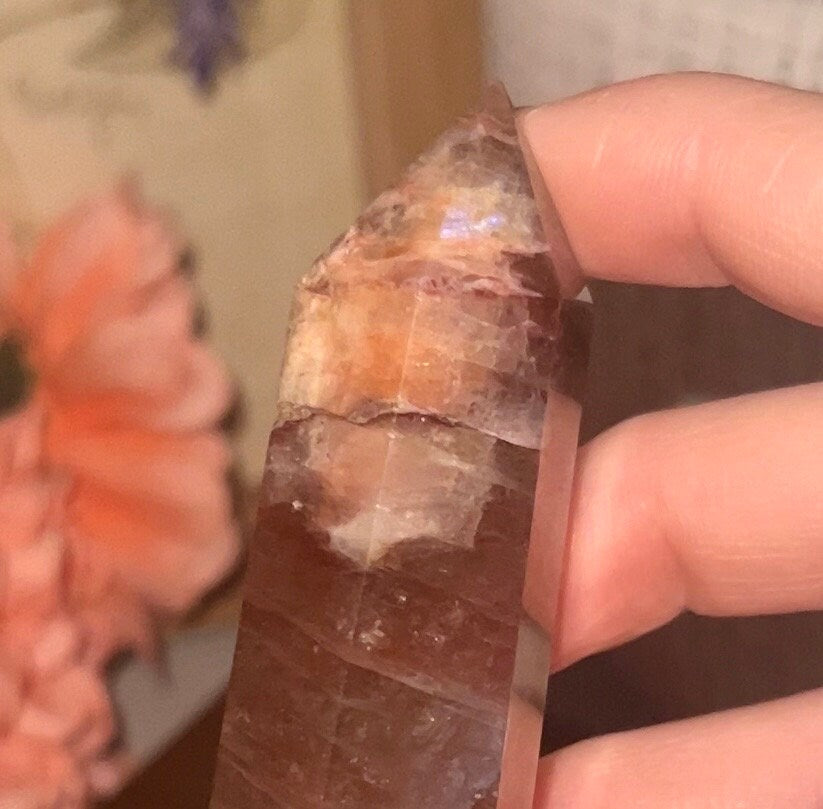 Fire Quartz Tower with Moonstone