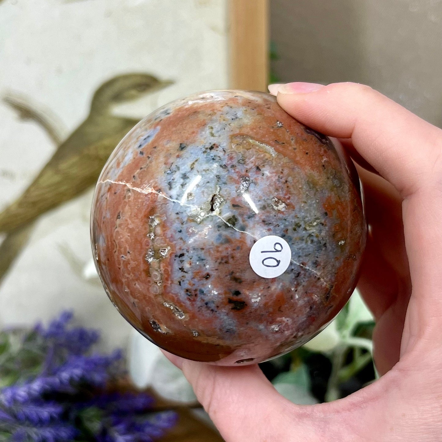 Veinless Ocean Jasper Sphere | Red Ocean Jasper