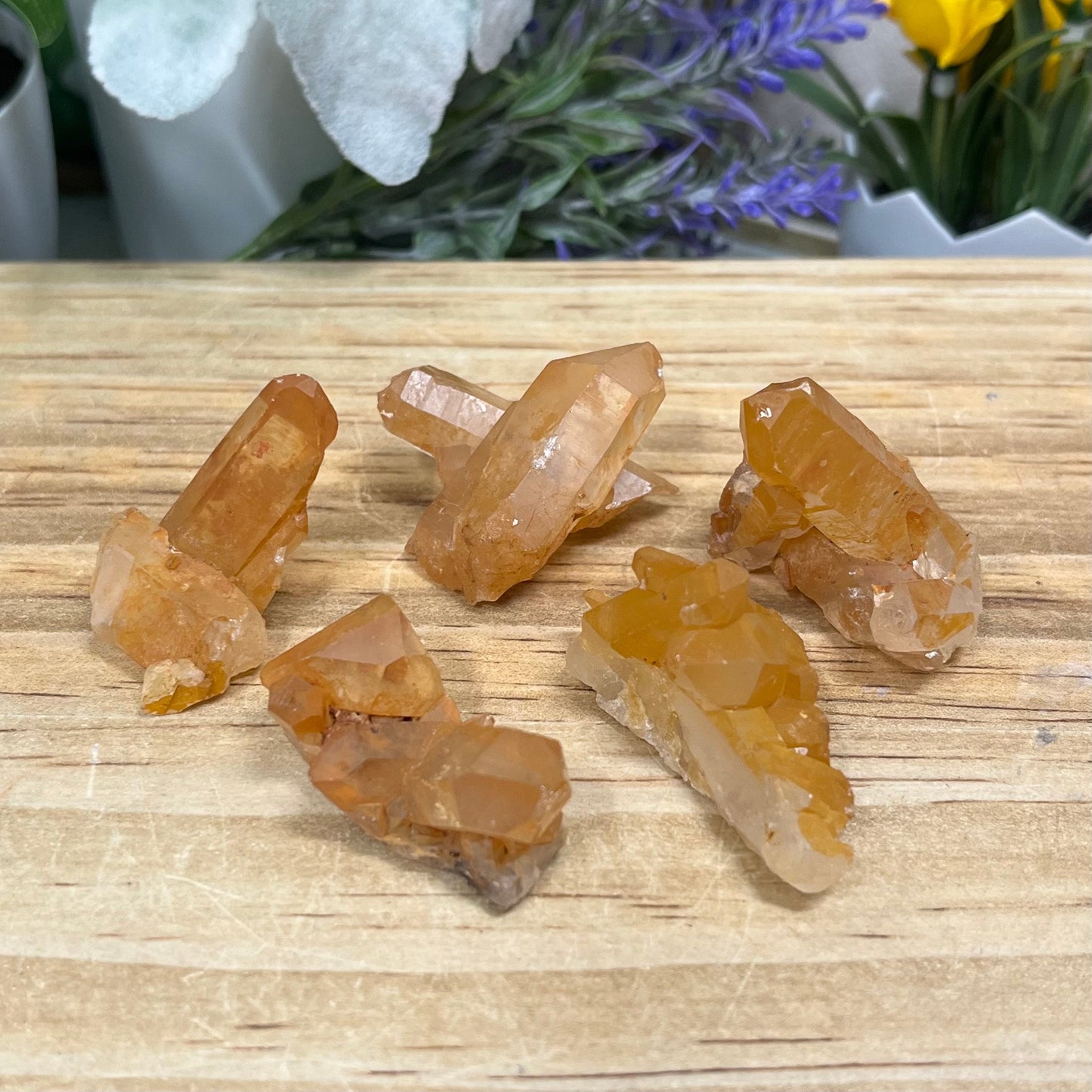 Small Tangerine Quartz Cluster from Brazil