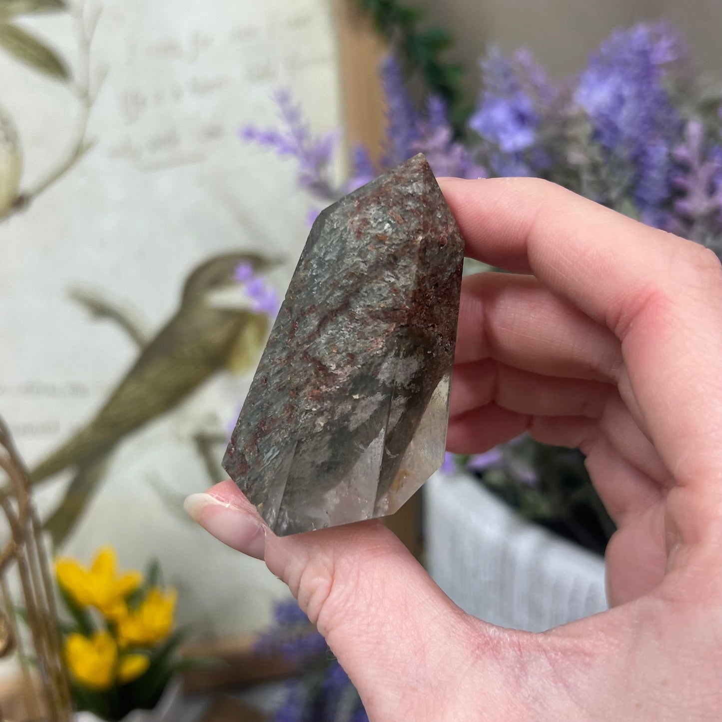 Garden Quartz Tower with Unique Inclusion | Included Quartz | Chlorite Quartz