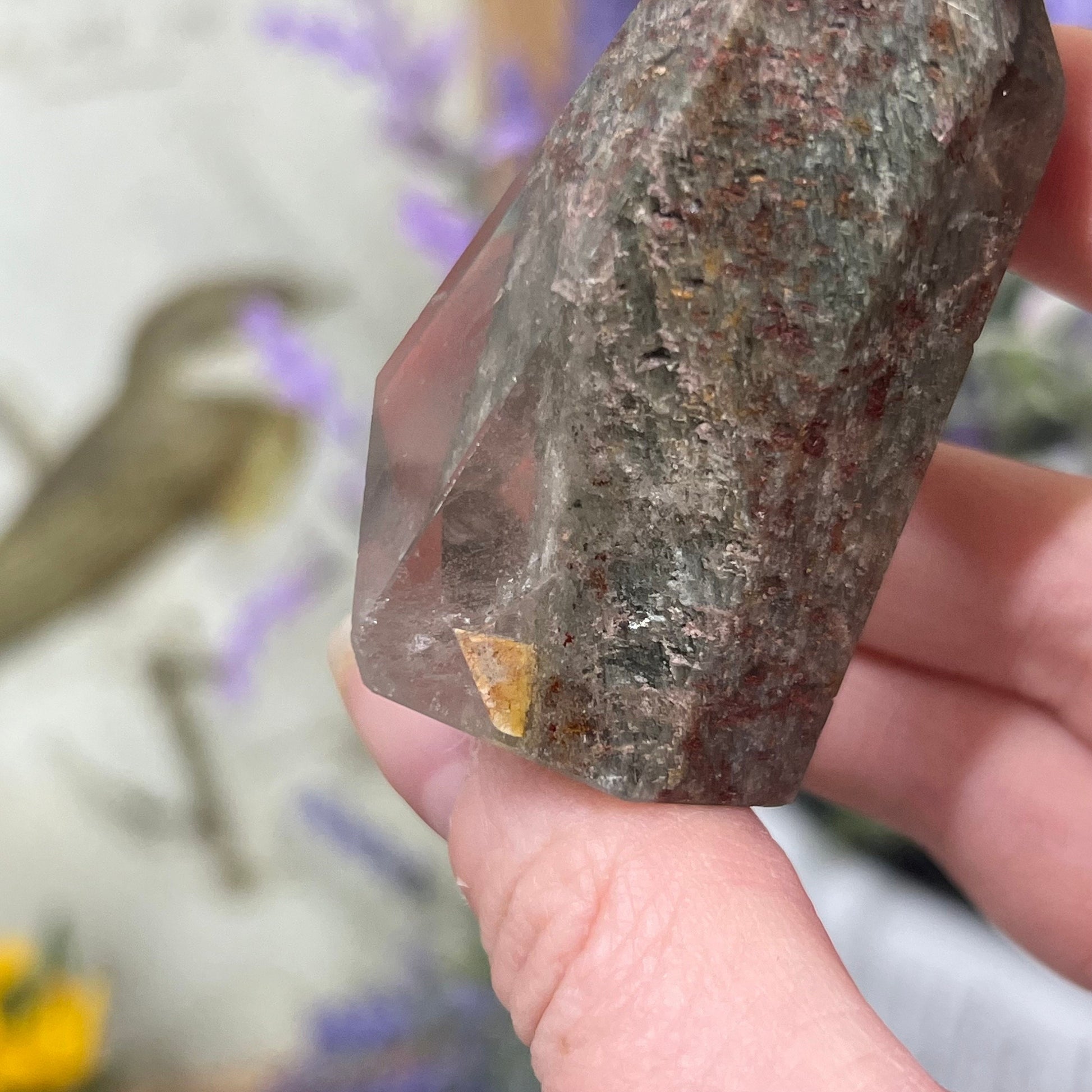 Garden Quartz Tower with Unique Inclusion | Included Quartz | Chlorite Quartz