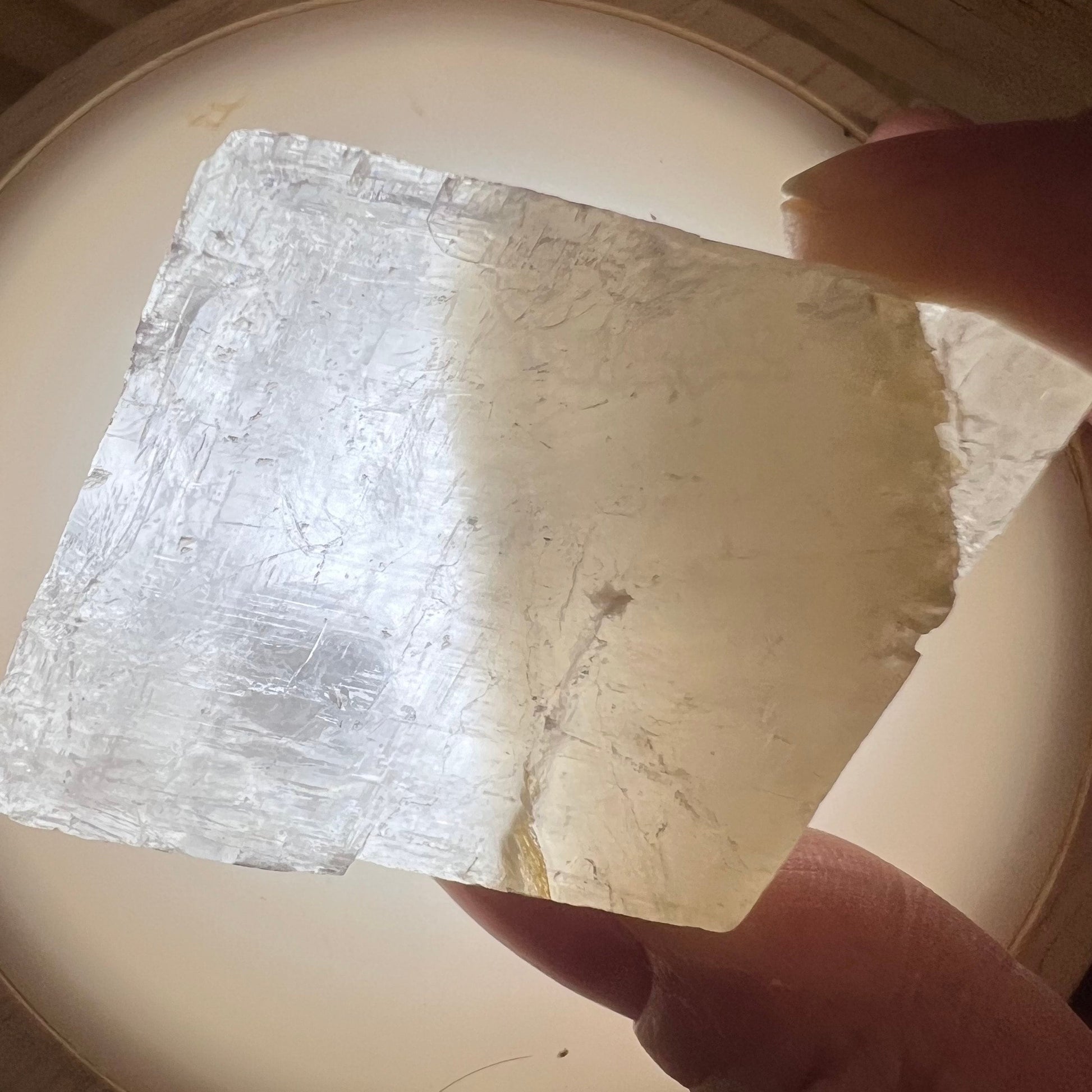 Raw Optical Calcite with Rainbows