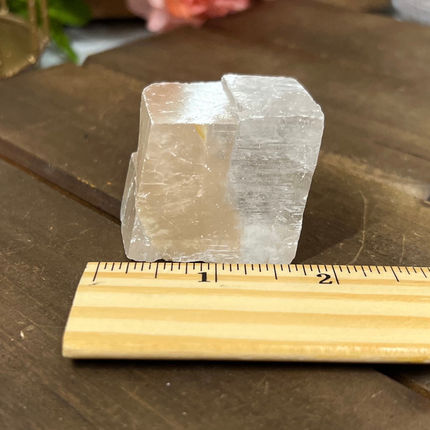 Raw Optical Calcite with Rainbows