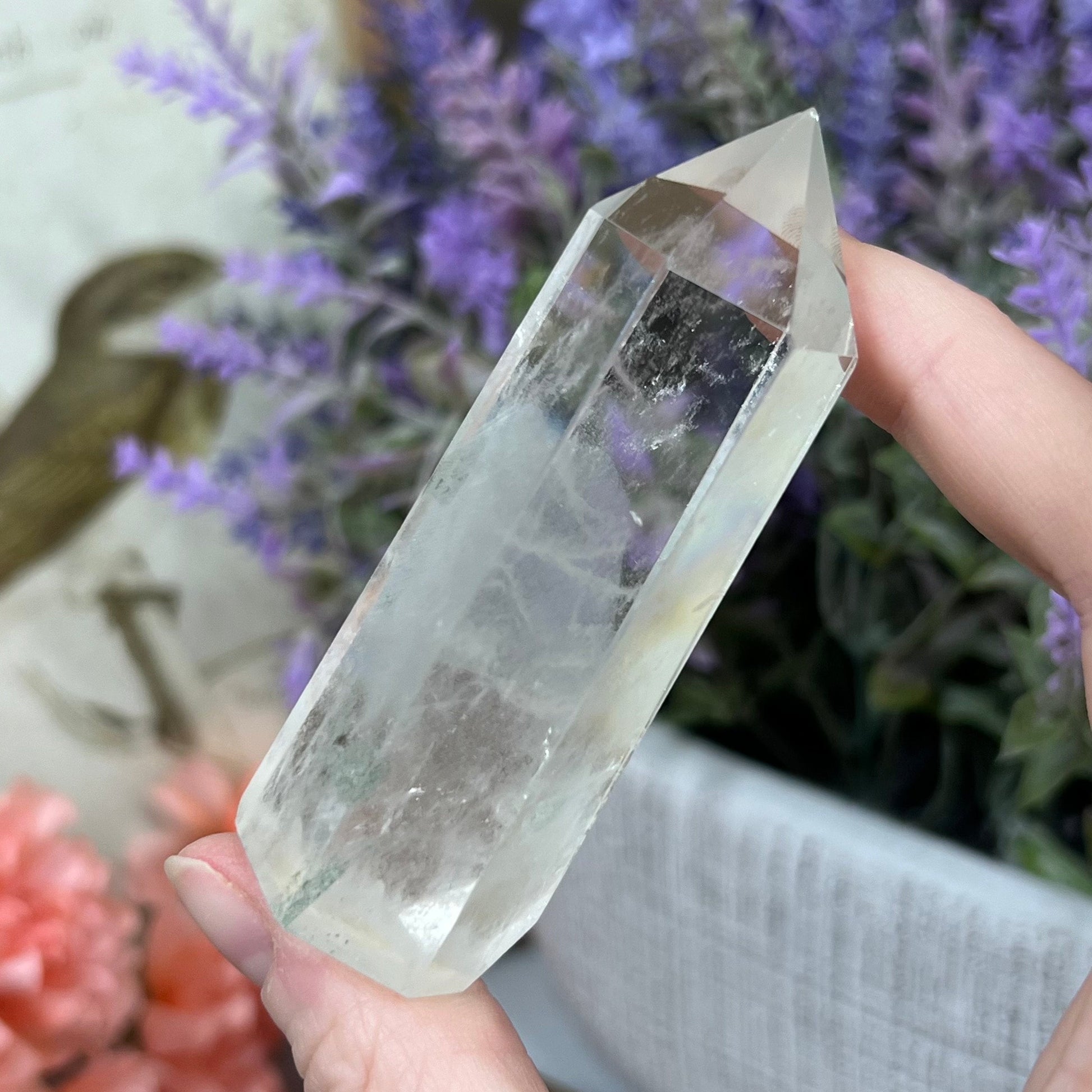 Green Chlorite Phantom Quartz Tower | Included Quartz