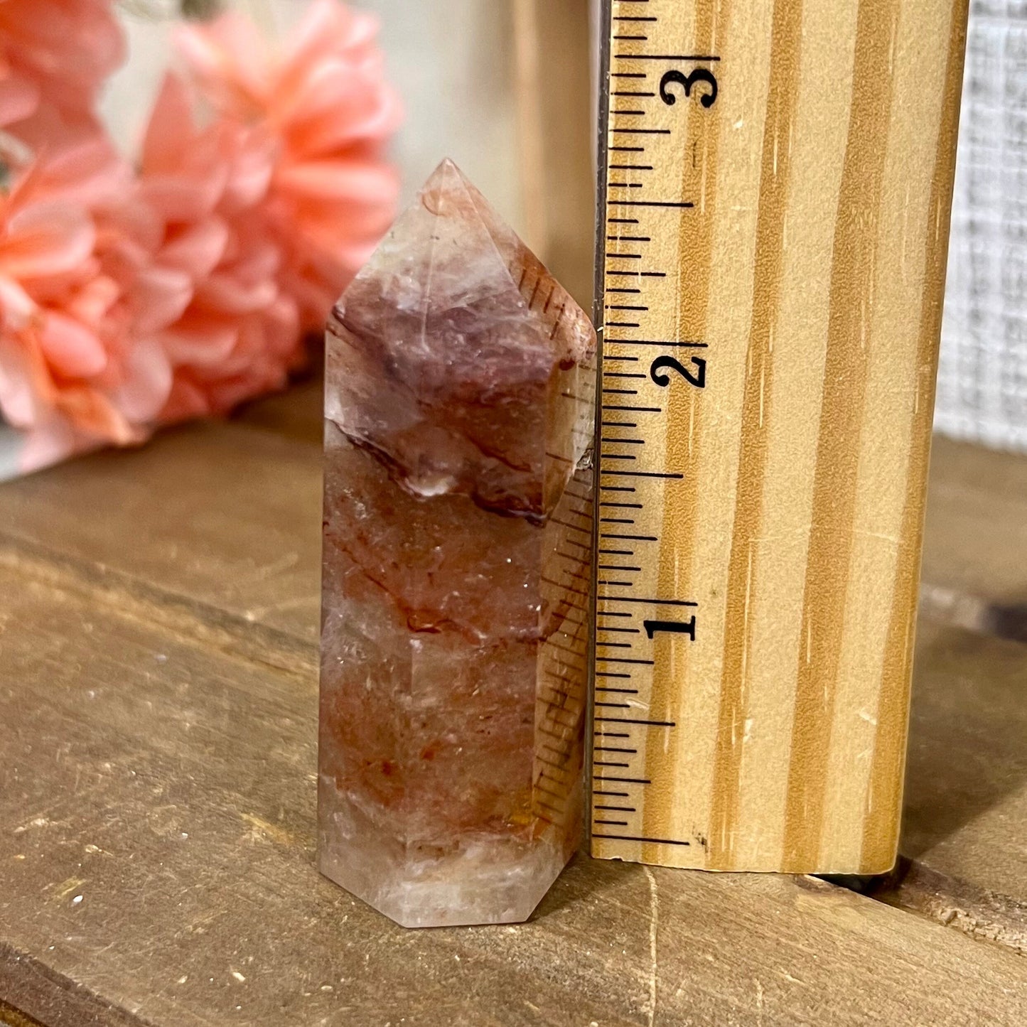 Fire Quartz Tower with Moonstone