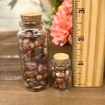 High Quality Sunstone Chips in Glass Bottle | Confetti Sunstone