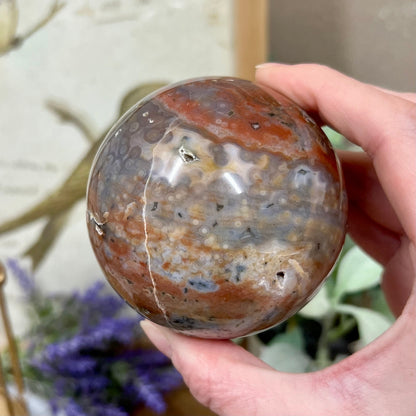 Veinless Ocean Jasper Sphere | Red Ocean Jasper