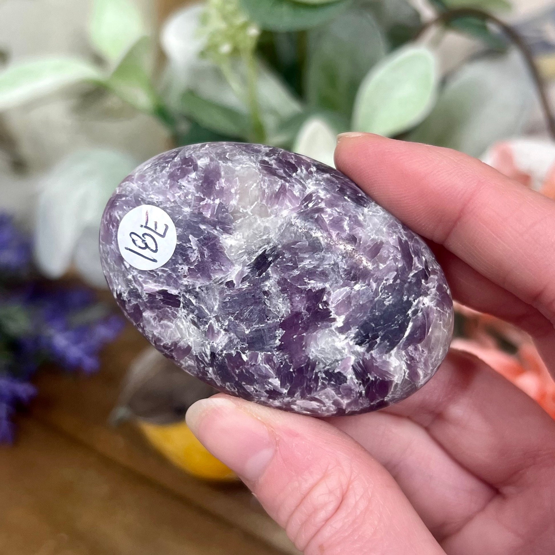 Purple Mica Palm Stone | Lepidolite Palm