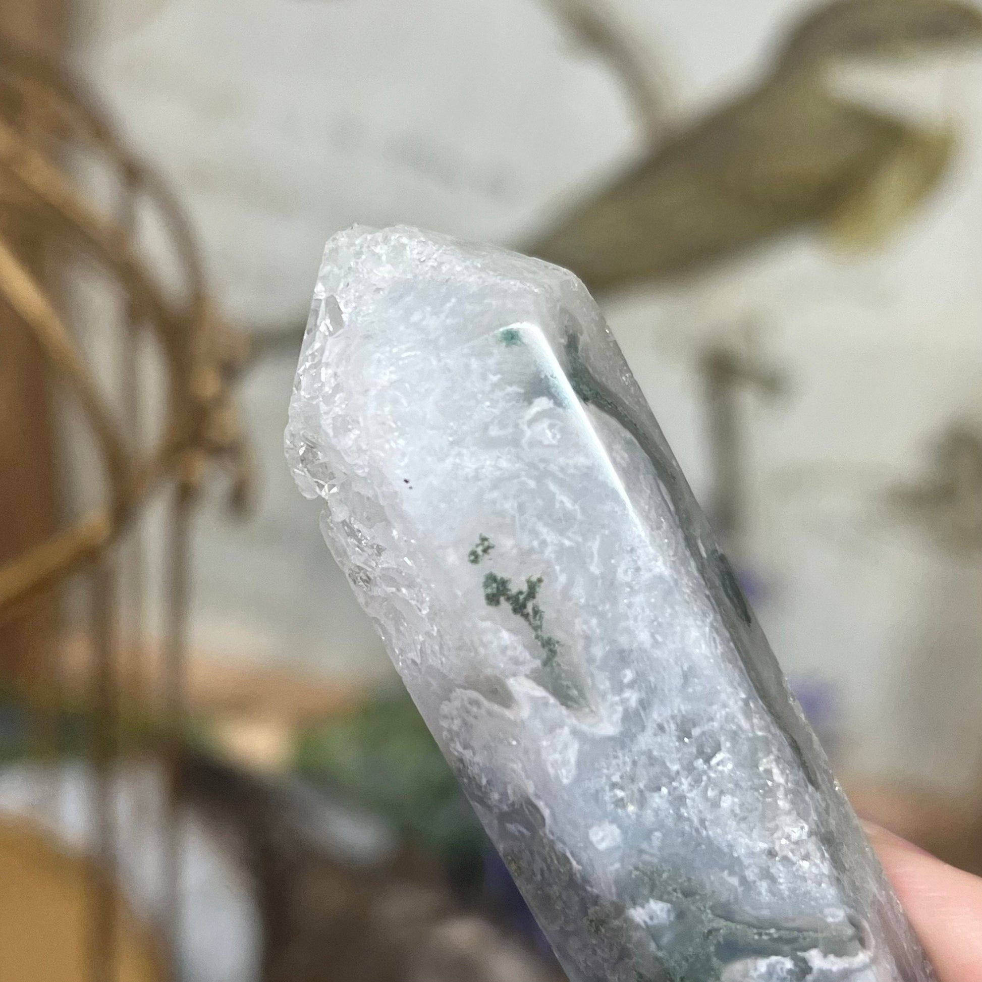 Moss Agate DT | Double Terminated Crystal