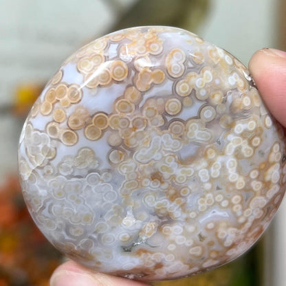 Veinless Ocean Jasper Palm Stone | Marovato OJ