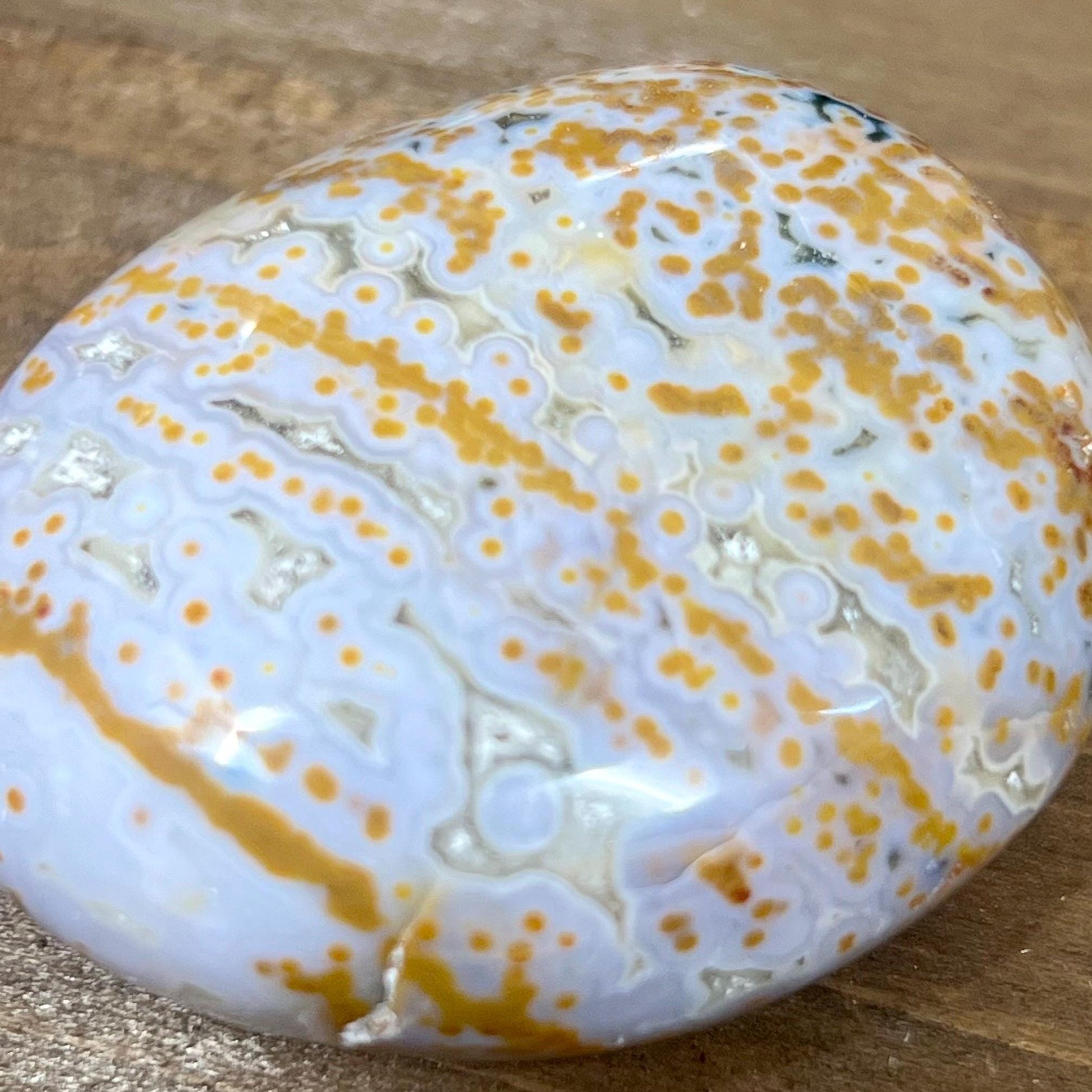 Veinless Ocean Jasper Palm Stone | Marovato OJ