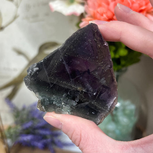 Rare Pyrite in Fluorite Slab | Galaxy Fluorite
