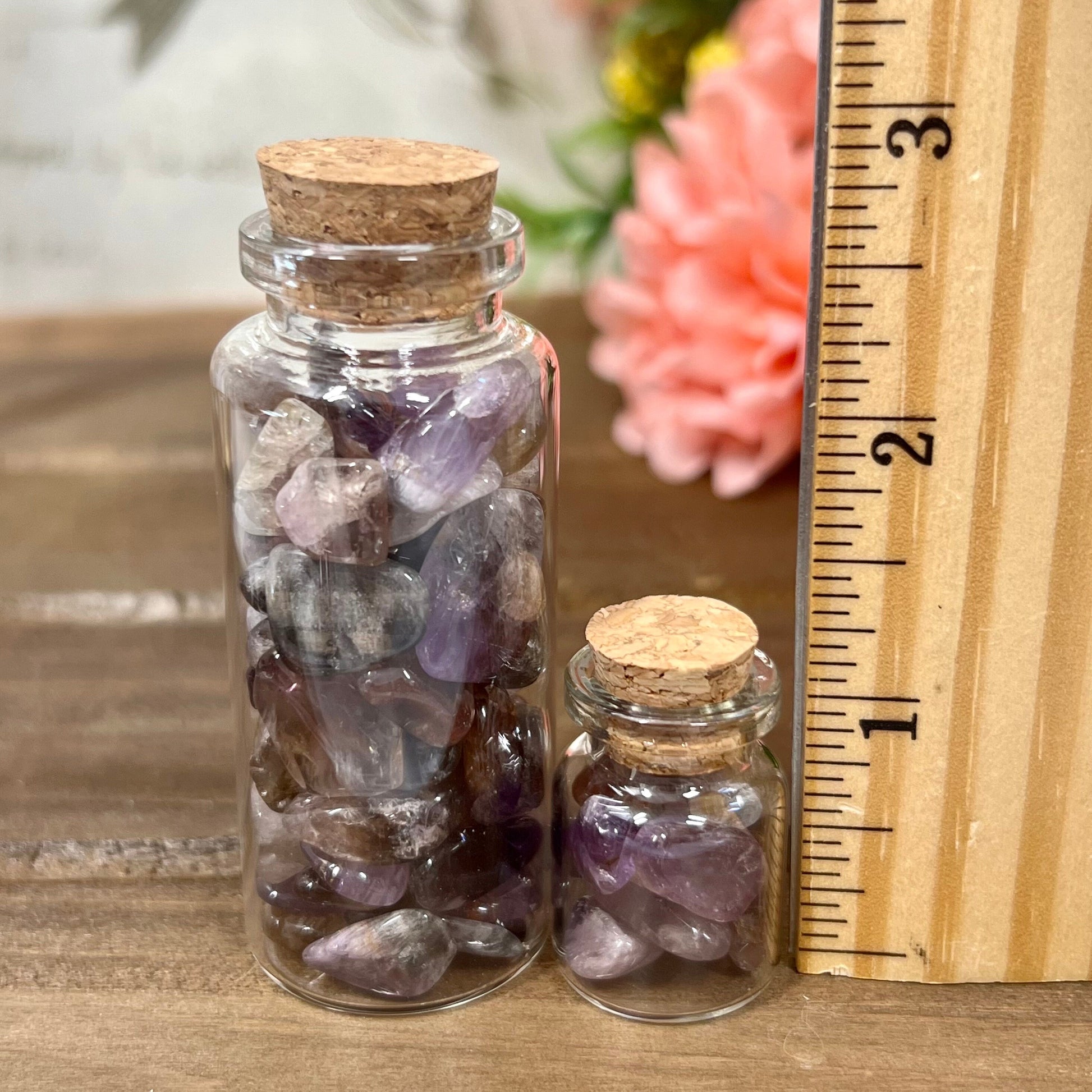 Rare Auralite 23 Chips in Glass Bottle