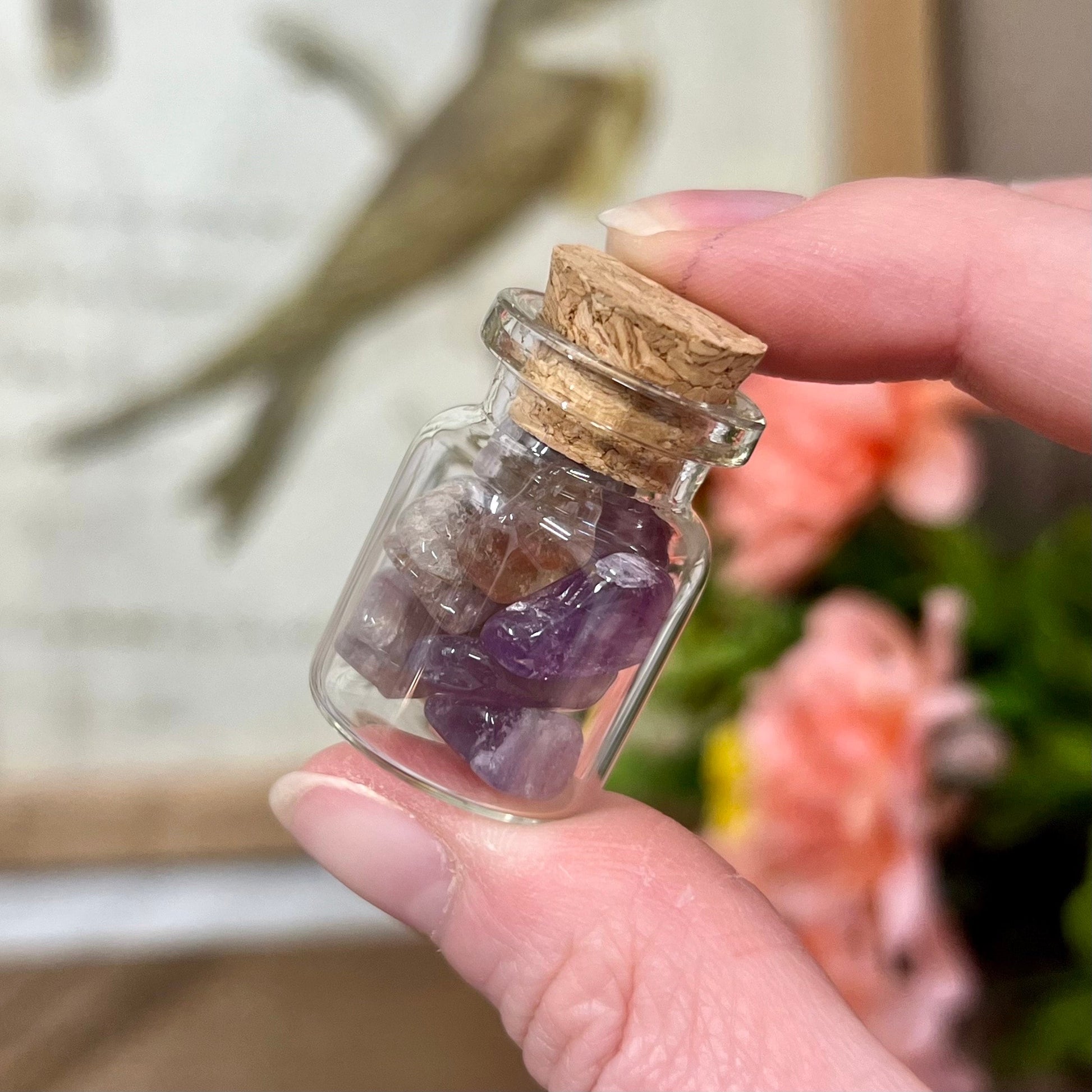 Rare Auralite 23 Chips in Glass Bottle