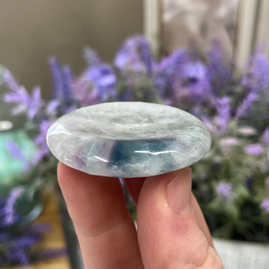 Rainbow Fluorite Worry Stone | Crystal Worry Stone