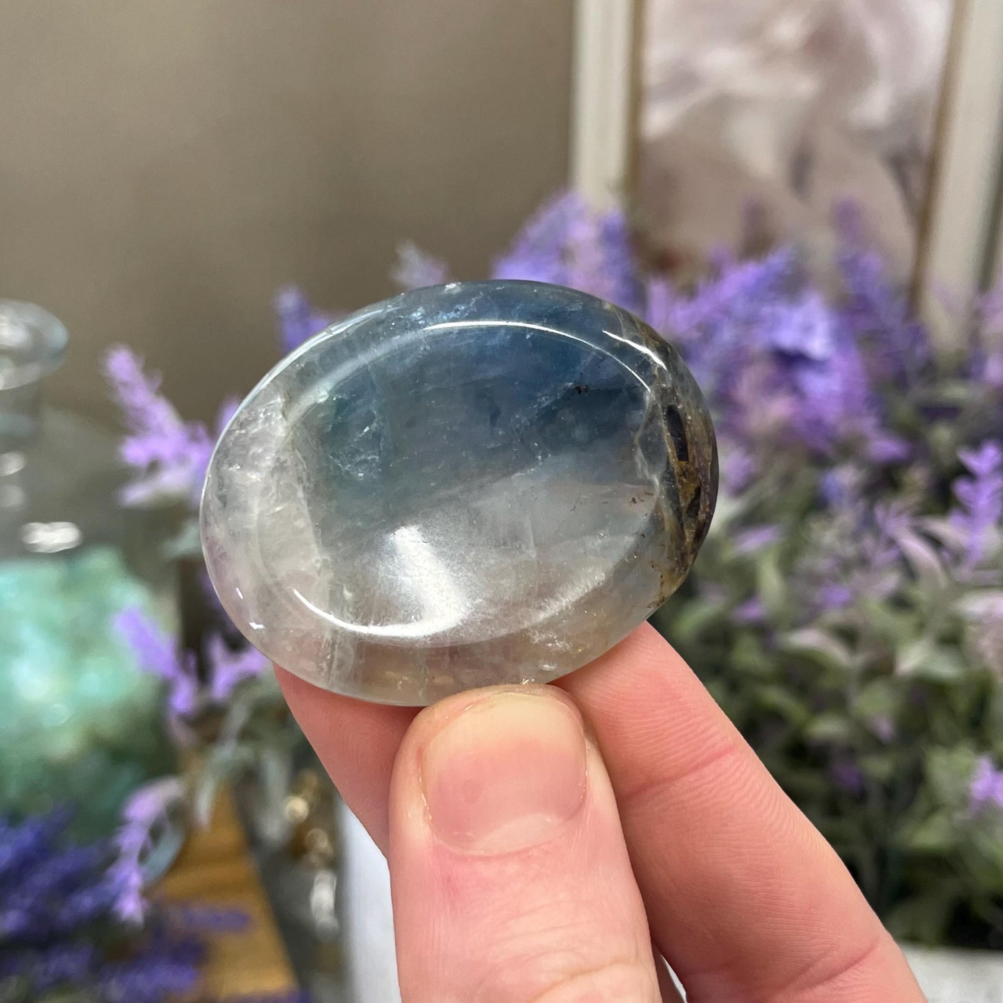 Rainbow Fluorite Worry Stone | Crystal Worry Stone