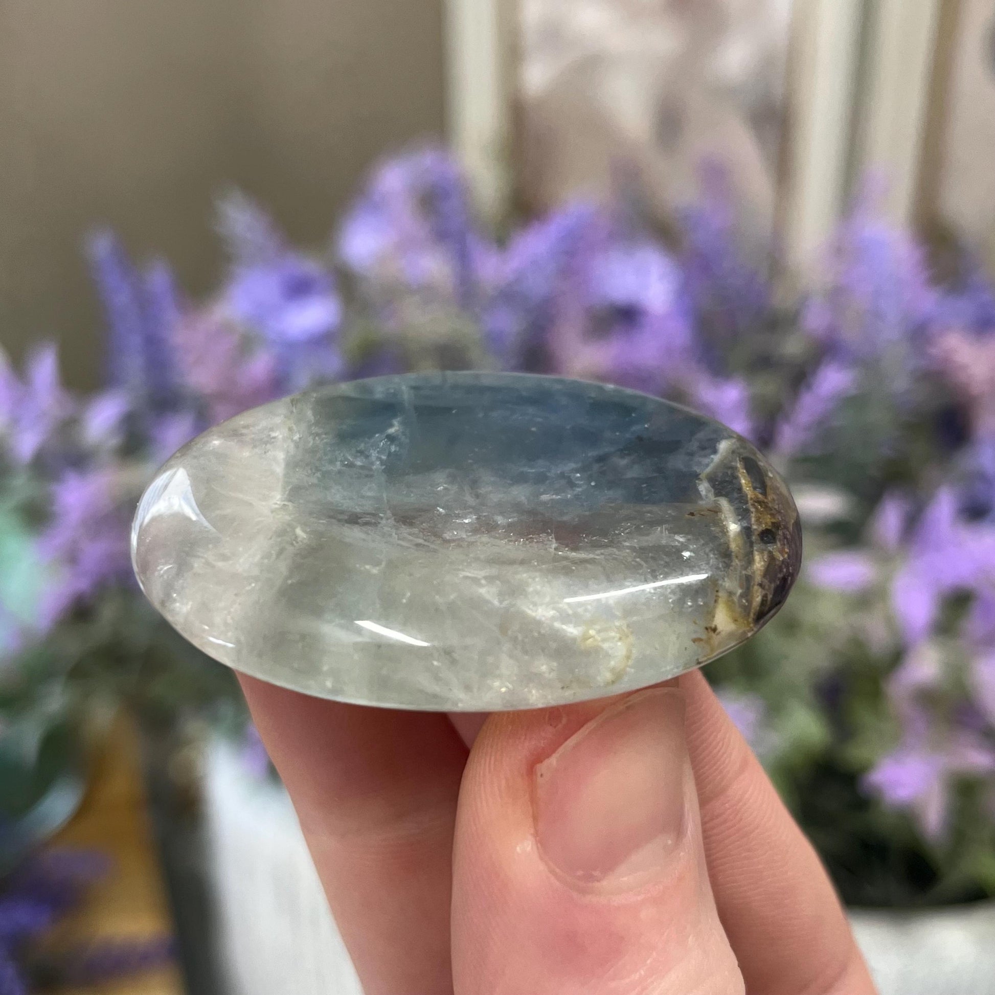 Rainbow Fluorite Worry Stone | Crystal Worry Stone