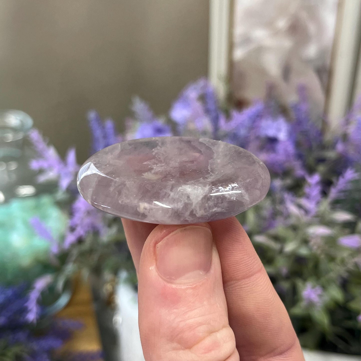 Rainbow Fluorite Worry Stone | Crystal Worry Stone