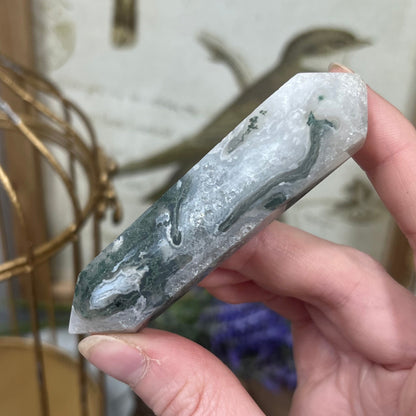 Moss Agate DT | Double Terminated Crystal