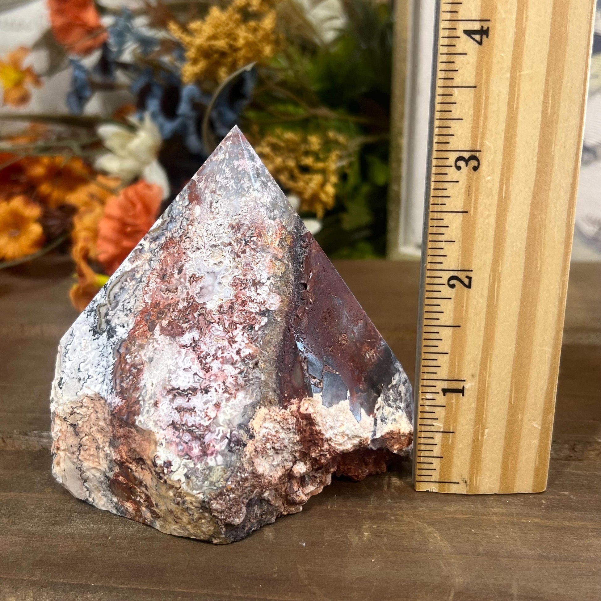 Top Polished Mexican Lace Agate Point | Botryoidal Agate