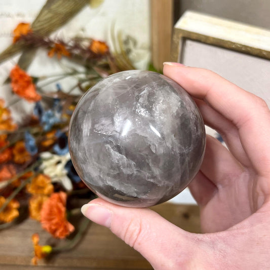 Blue Rose Quartz Sphere | Girasol Quartz | Smoky Quartz