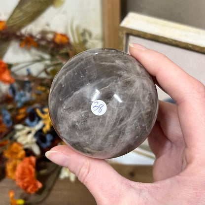 Blue Rose Quartz Sphere | Girasol Quartz | Smoky Quartz