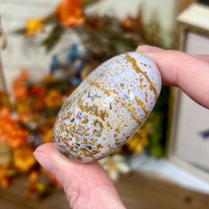 Veinless Ocean Jasper Palm Stone | Marovato OJ