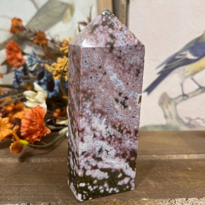 High Quality Orbicular Sea Jasper Tower | Colorful Sea Jasper