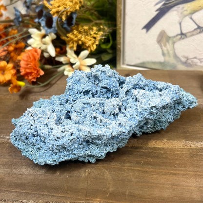 Blue Chalcedony with Okenite | Raw Chalcedony Specimen