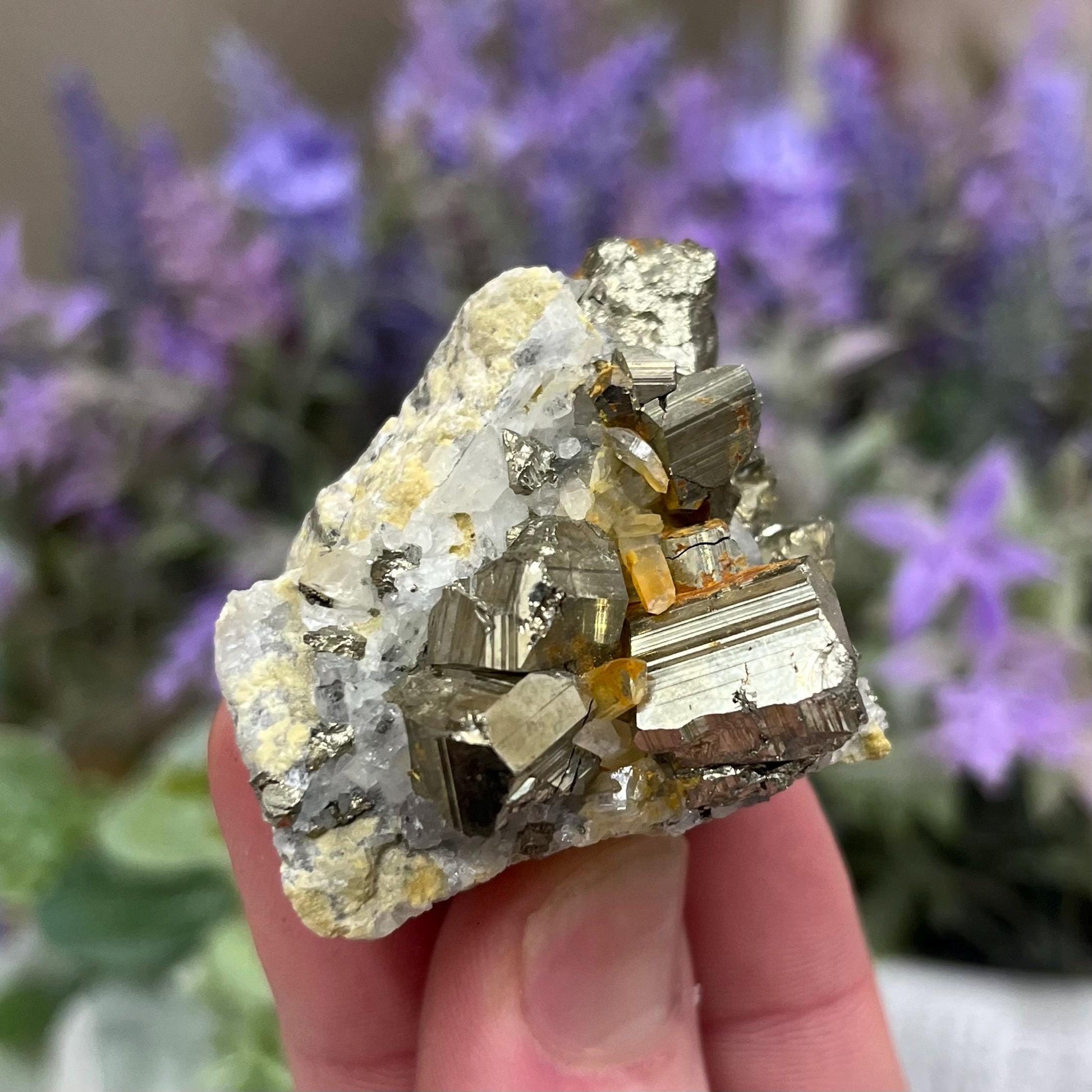 Pyrite on Quartz Cluster | Natural Pyrite