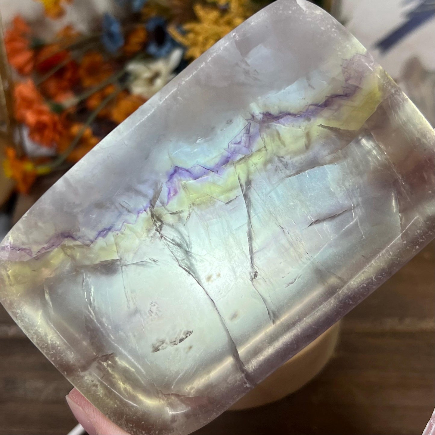 Rainbow Fluorite Dish | Crystal Bowl | Fluorite Bowl