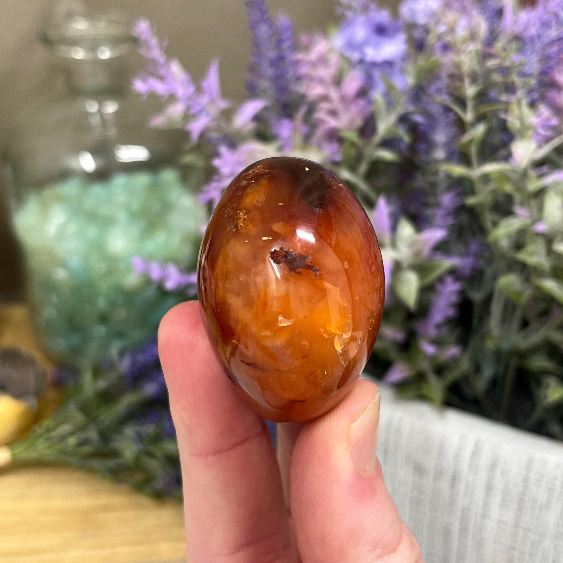 Carnelian Palm Stone