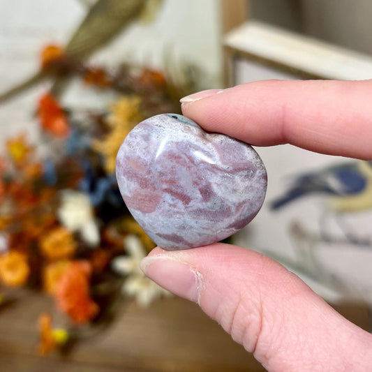 Small Pink Sea Jasper Heart