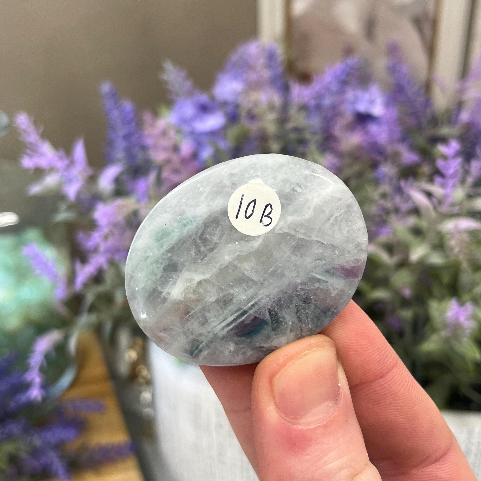 Rainbow Fluorite Worry Stone | Crystal Worry Stone