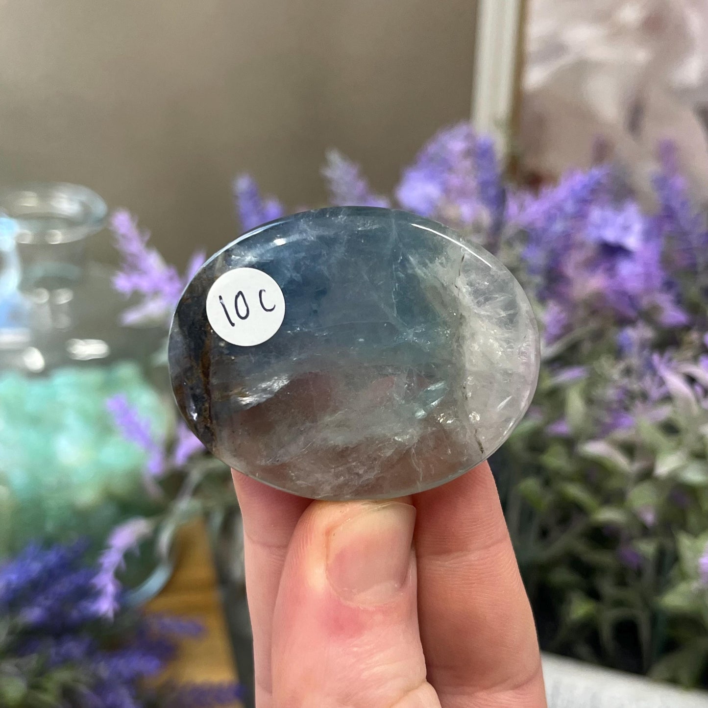 Rainbow Fluorite Worry Stone | Crystal Worry Stone