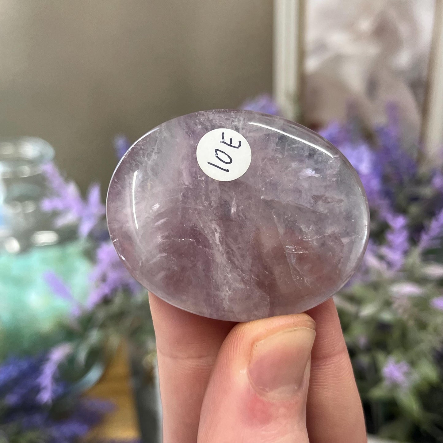 Rainbow Fluorite Worry Stone | Crystal Worry Stone