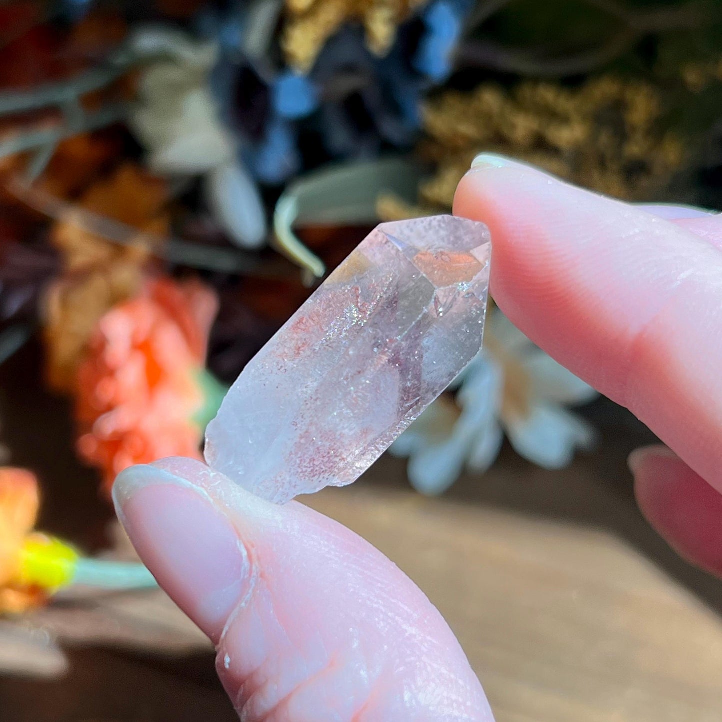 Small Sunset Phantom Quartz Point from India | Quartz Specimen