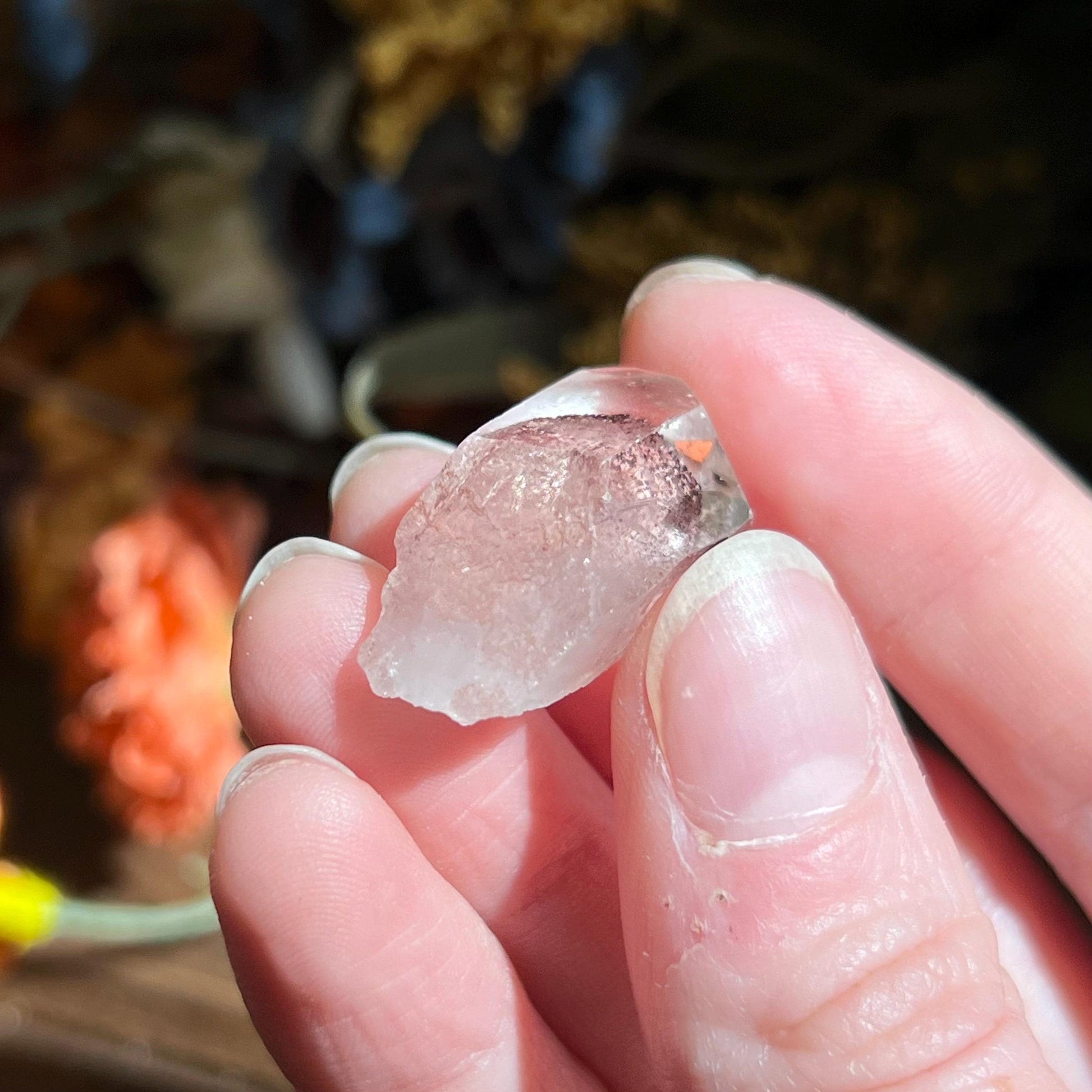 Small Sunset Phantom Quartz Point from India | Quartz Specimen