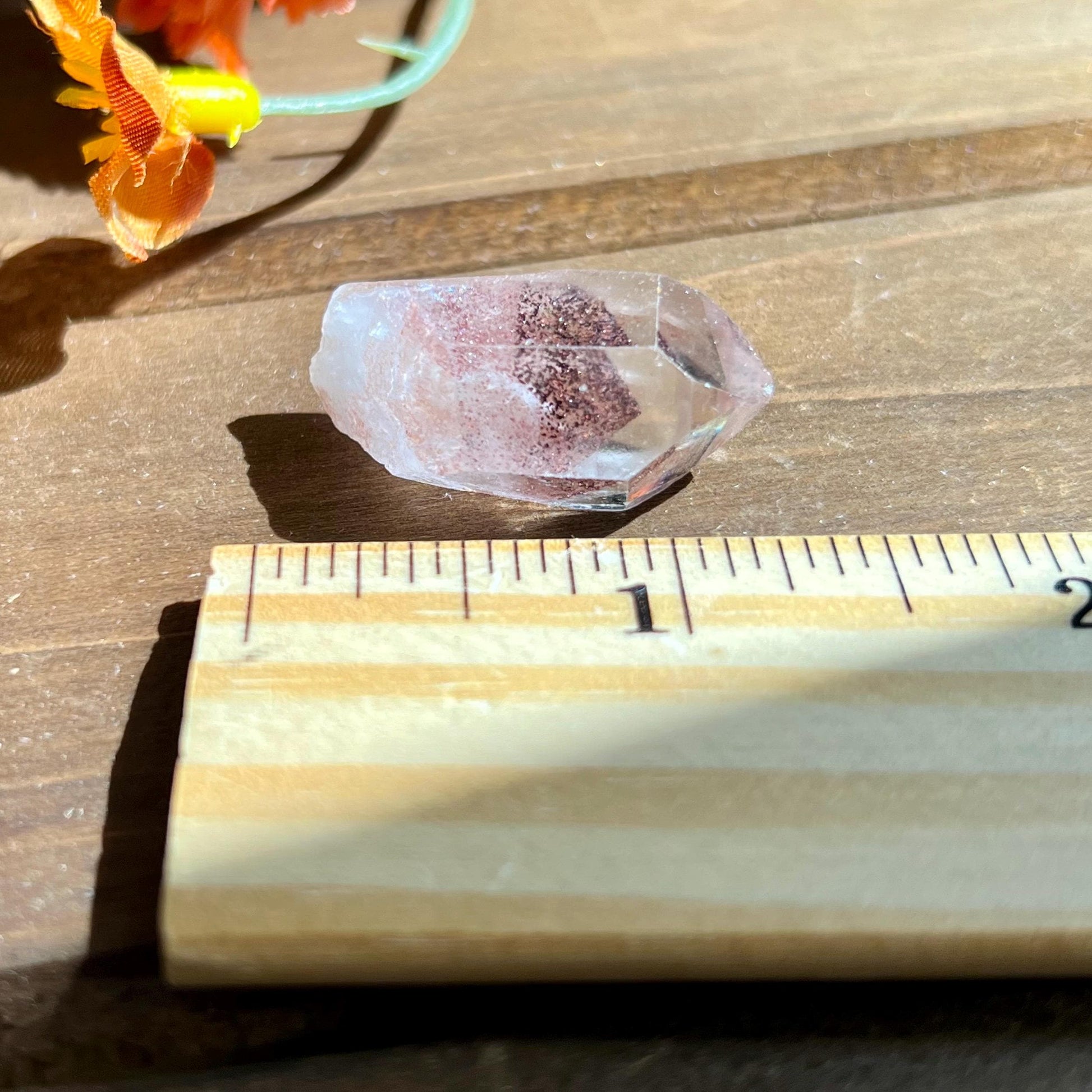 Small Sunset Phantom Quartz Point from India | Quartz Specimen