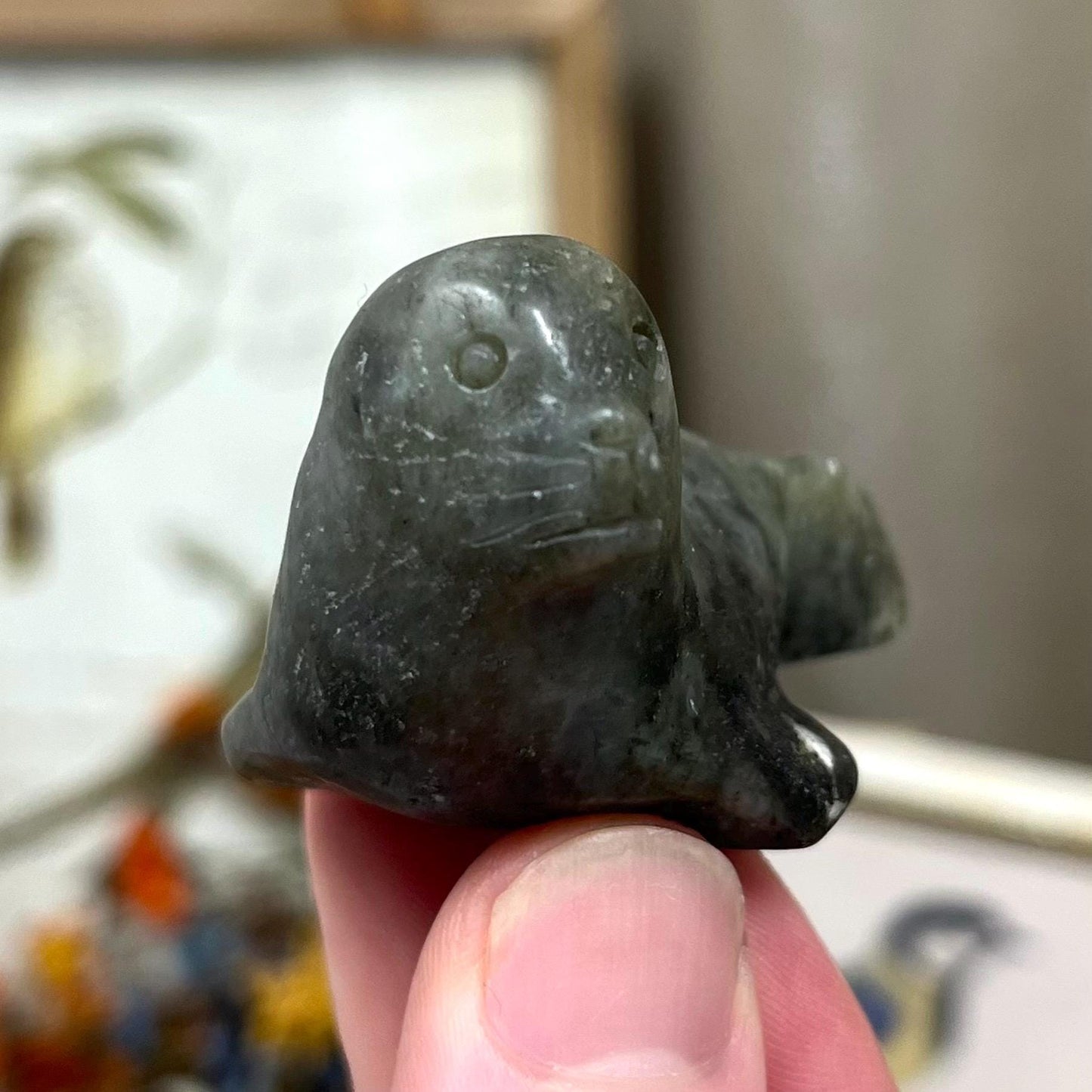 Labradorite Seal Carving | Crystal Seal | Animal Crystal