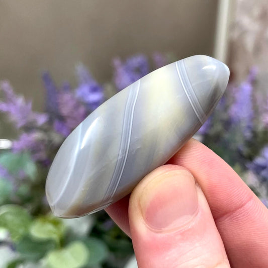 Small Banded Agate Palm Stone from Madagascar | Agate Pebble