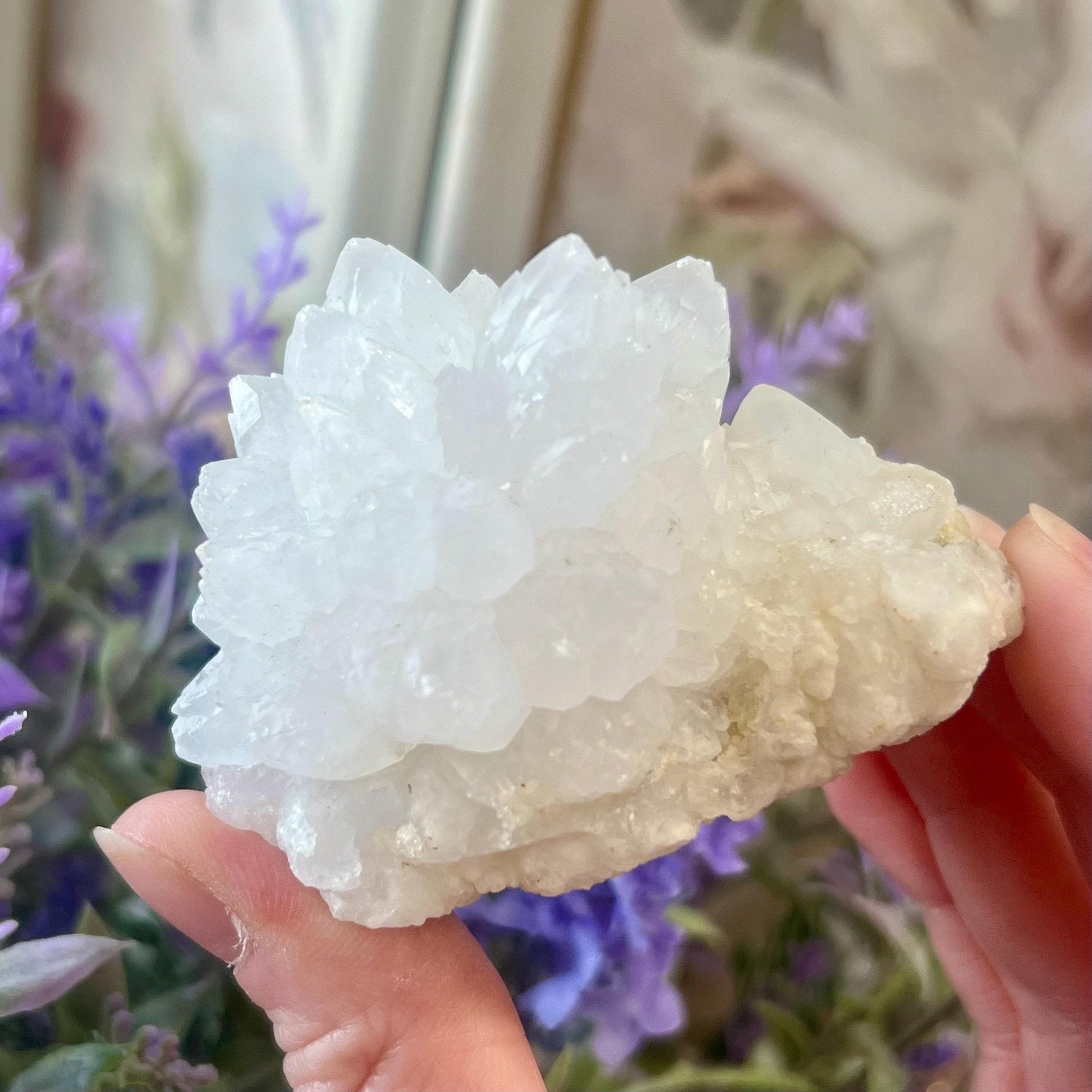 White Calcite Cluster from Morocco