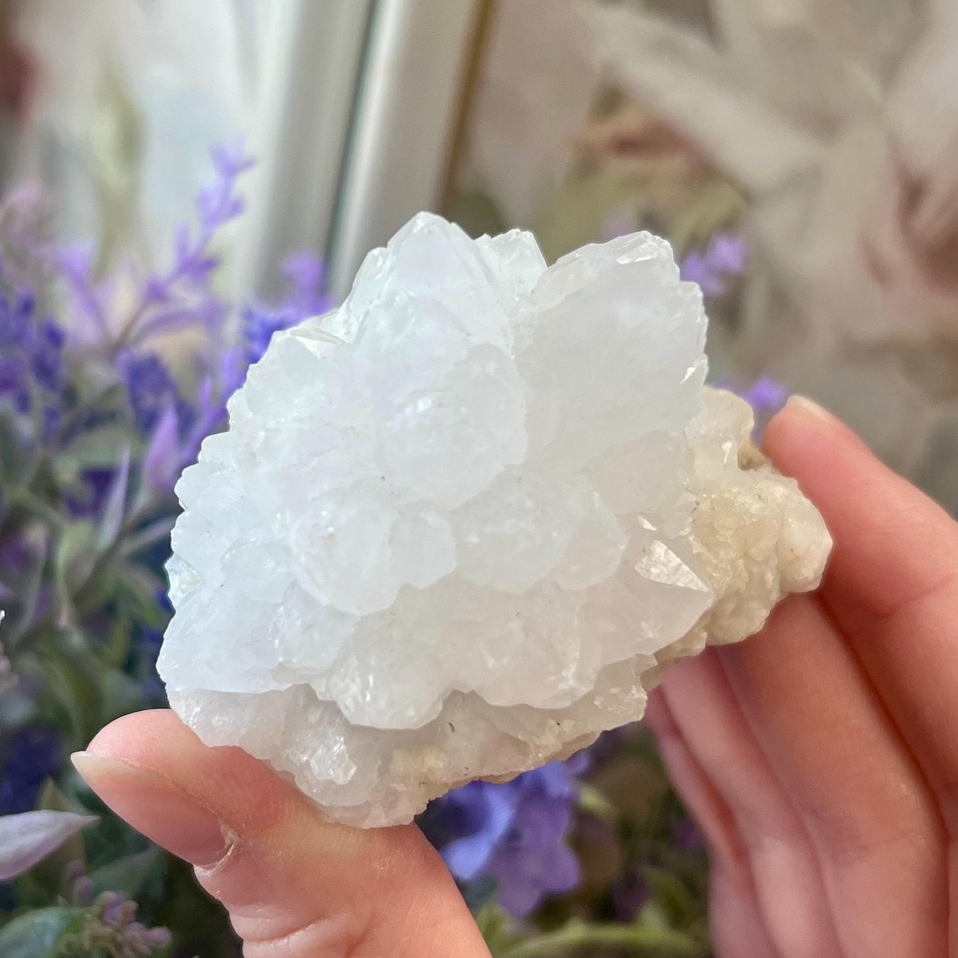 White Calcite Cluster from Morocco