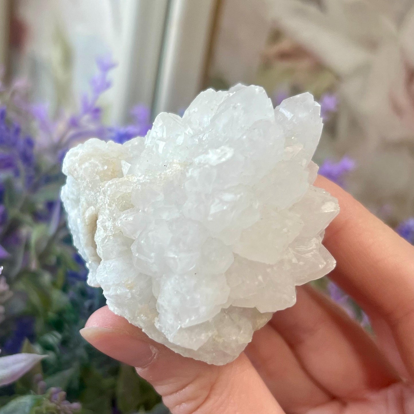 White Calcite Cluster from Morocco