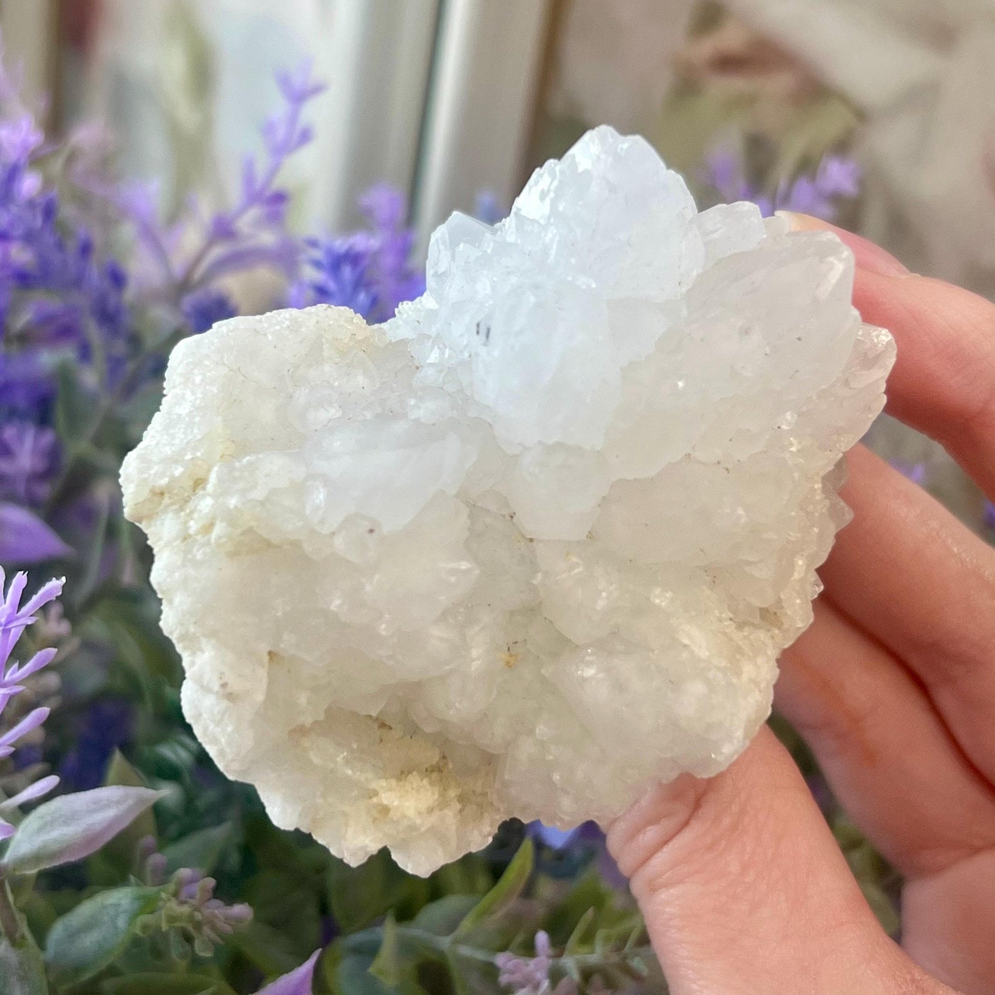 White Calcite Cluster from Morocco