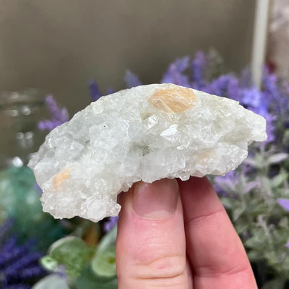 Apophyllite Cluster with Peach Stilbite | Zeolite Specimen | Peach Stilbite