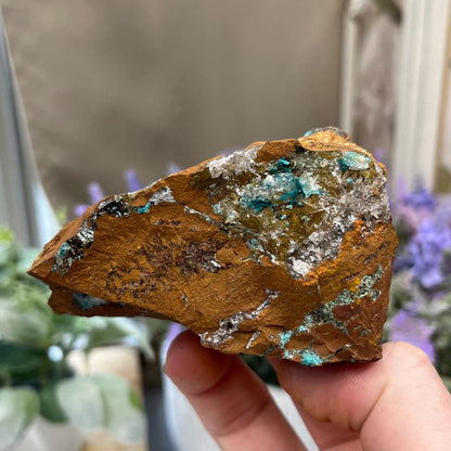 Large Rosasite with Calcite from La Ojuela Mine, Mexico