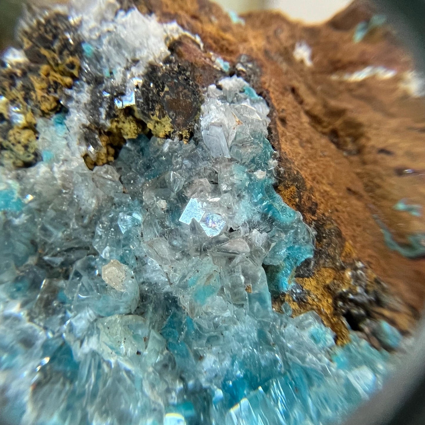 Large Rosasite with Calcite from La Ojuela Mine, Mexico