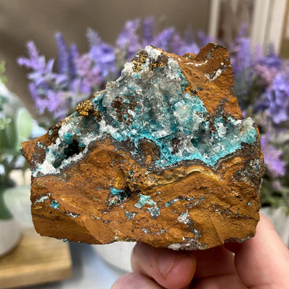 Large Rosasite with Calcite from La Ojuela Mine, Mexico